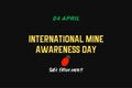 International Mine Awareness Day vector background design.ÃÂ  Safe from mine!
